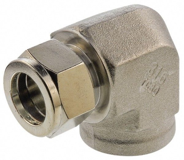 Compression Tube Female Elbow: 1/4-18